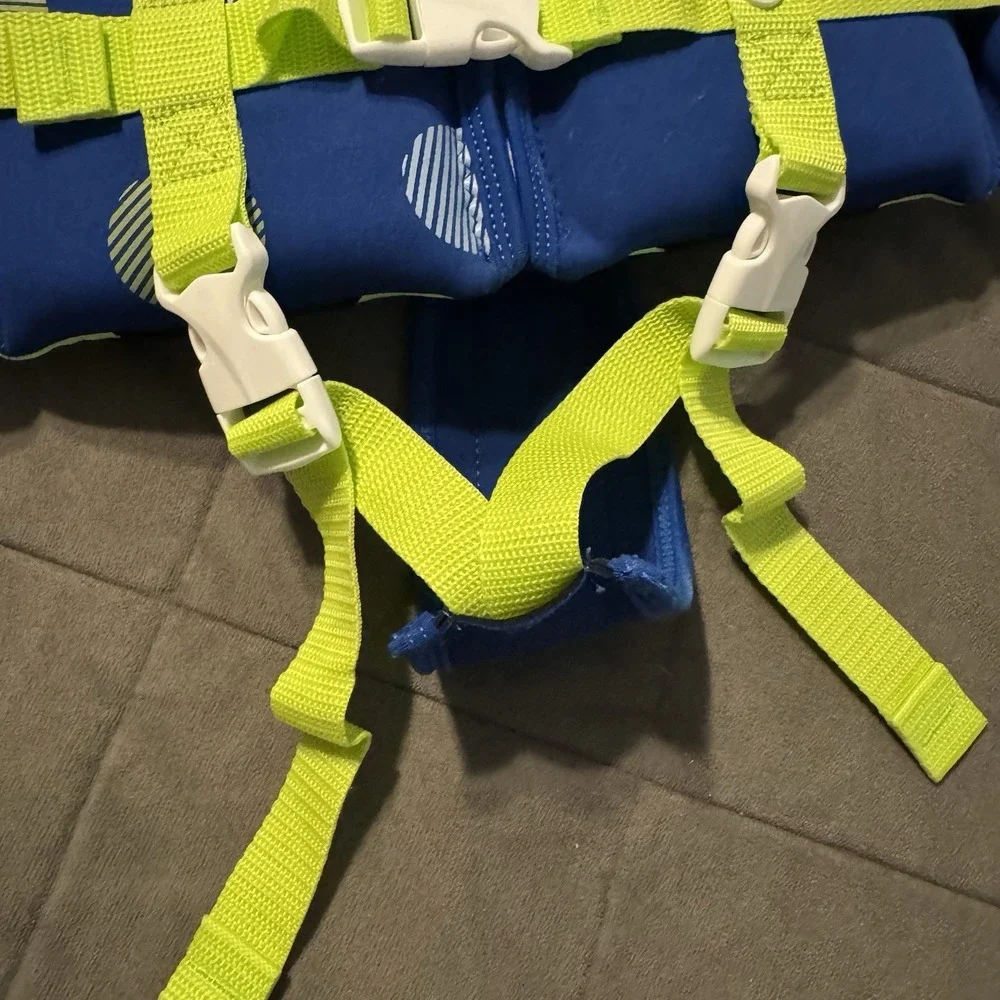 Gogokids‎ Toddler Medium Swim Life Jacket Blue Polka Dot Adjustable Swim Vest